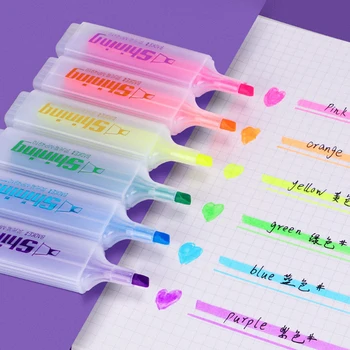 Baoke תלמיד הערות מפתח מדגיש פלורסנט סימון עט להגדיר קיבולת גדולה בצבע יד חשבונאות עט סוכריות צבעוניות - התמונה 2  