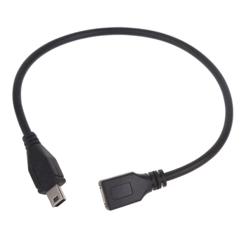 מיקרו USB למיני USB נקבה זכר נתונים מתאם ממיר כבל כבל נתונים העברת כבלים עבור ניווט ברכב 25cm - התמונה 2  