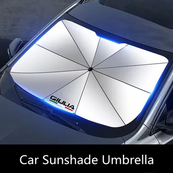 המכונית השמש צל מגן שמשיה שמש קיץ הפנים המכונית השמשה הגנה מטריה עבור אלפא רומיאו ג ' וליה אביזרי רכב - התמונה 2  