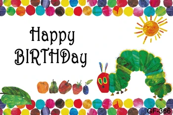 הזחל הרעב מאוד צילום רקע ילדים יום הולדת ירוק חרקים תמונת רקע לבן ויניל צילום אביזרים - התמונה 2  