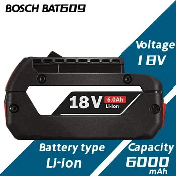 1-3PSC 18V סוללה עבור בוש GBA 18V 6.0 Ah ליתיום BAT609 BAT610G BAT618 BAT618G 17618-01 BAT619G BAT622 SKC181-202L +מטען - התמונה 2  