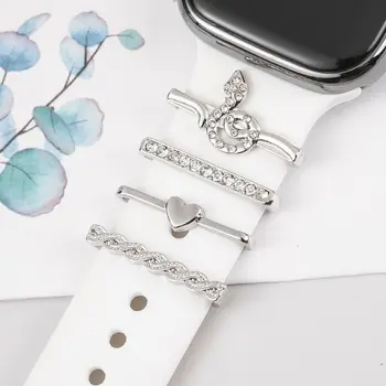 מתכת להקת שעון, קישוט יצירתי צמיד יהלומים Wristbelt קסמי נוי דקורטיביים הטבעת רצועת אביזרים - התמונה 2  