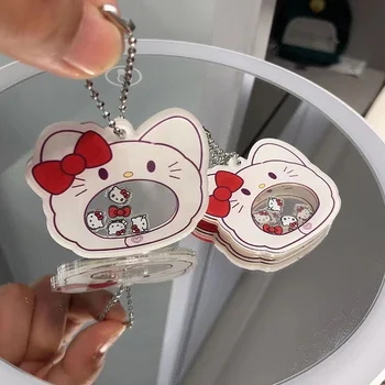 Sanrio שלום חמוד קיטי מחזיק מפתחות קריקטורה אנימה יצירתי Kawaii חמוד אקריליק Simplicityv תכליתי שקית אביזרים ילדה מתנה צעצוע - התמונה 2  