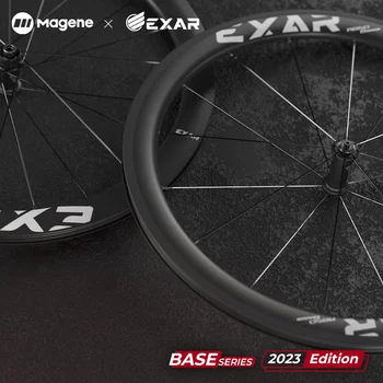 Magene EXAR סיבי פחמן Wheelset 700C אופני כביש דיסק בלם רים בלם האולטרה 50mm פחמן גלגלים - התמונה 2  