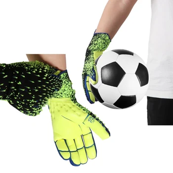שוער כפפות לטקס שוער שוער בכפפות אנטי - כדורגל כפפת אצבע הגנה כפפות שחורות,מס ' 9 - התמונה 2  