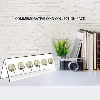 מטבע Rack תצוגת מטבעות אספן בעל אקריליק שקוף מטבע דוכן תצוגה אקריליק אחסון מדף אחסון ארגונית קופסא - התמונה 2  