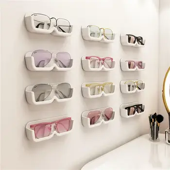 משקפיים תיבת אחסון קיר רכוב מחורר חינם משקפי שמש ארגונית מדף יוקרתי זכוכית חלון ראווה - התמונה 2  