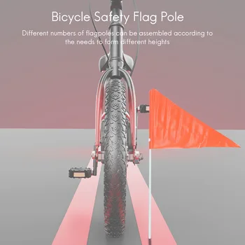 בטיחות דגל עם מוט,6 רגל מתכווננת ניראות גבוהה אופניים הדגל, צבעוניים עמיד למים בטיחות הדגל לילדים אופניים - התמונה 2  