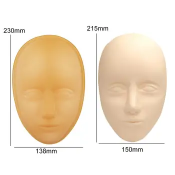 5D פנים קעקוע הכשרה הראש סיליקון תרגול קבוע איפור Microblading השפה הגבה עור מזוייף בובה בובה הראש - התמונה 2  