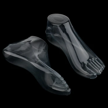 3Pair רגל נשית הבובה חוטיני בסגנון הרגל מודל הסנדל נעל גרב תכשיטים תצוגה - ברור - התמונה 2  