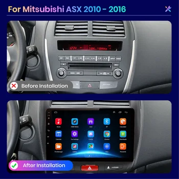 אנדרואיד רדיו במכונית Carplay עבור מיצובישי ASX 1 2010 2011 2012 - 2016 מולטימדיה נגן וידאו Carplay נאבי GPS 2 Din DVD - התמונה 2  