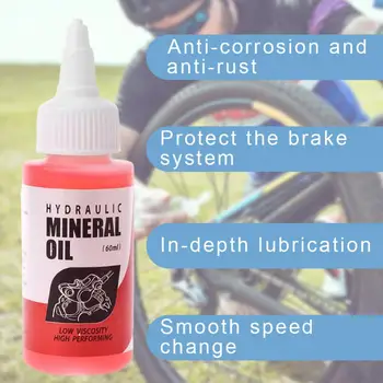 רכיבה על אופניים אופני הרים באיכות גבוהה לטווח ארוך נוזל נוזל שמן מינרלי על אופני כביש אופניים בלם שמן 60ml נוזל עמיד - התמונה 2  