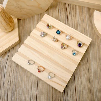 עץ מלא הטבעת Rack תצוגת תכשיטים ראווה עץ מחזיק מדף השמלה שולחן ארגונית - התמונה 2  