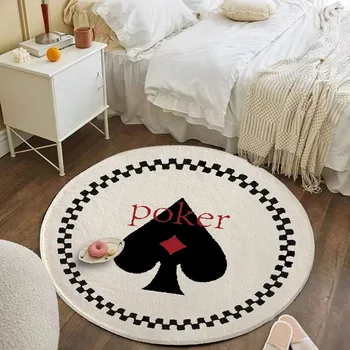 מודרני פשוט אמנות הרצפה שטיח פרוותי רך שטיחים בחדר השינה לעבות סיבוב טרקלין השטיח נורדי קישוט סלון החלקה לשטיח - התמונה 2  