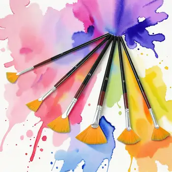 6 חתיכות אמנים מברשות צבע מברשת צבע העט על ציור אקריליק מים - התמונה 2  