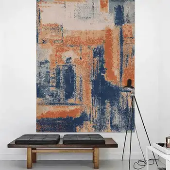 מודרני שטיחים עבור הסלון החלקה אישית מופשט ציור שמן דפוס נורדי בית מודרני עם שטיח קישוט החדר - התמונה 2  