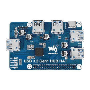 רכזת USB מפצל Hub עבור Raspberry Pi 4B 3B+ 3B 2B אפס W מ, עם 4X USB 3.2 Gen1 יציאות, נהג ללא-Plug&Play - התמונה 2  