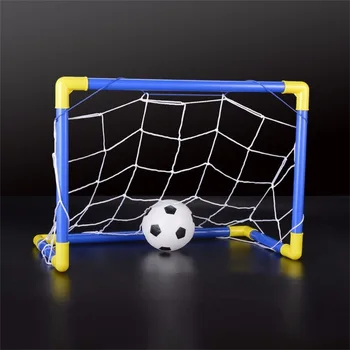 קיפול מיני כדורגל כדורגל המטרה פוסט נטו להגדיר עם משאבת ילדים ספורט מקורה חיצונית, משחקים צעצועים ילד יום ההולדת מתנה פלסטיק - התמונה 2  