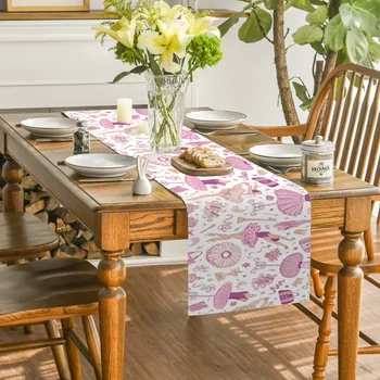 החווה הנ חיטה השולחן דגל ורוד חמוד, ג ' ירפה, שולחן רץ מלון מסיבת החג בבית שולחן המטבח עיצוב אסתטי - התמונה 2  