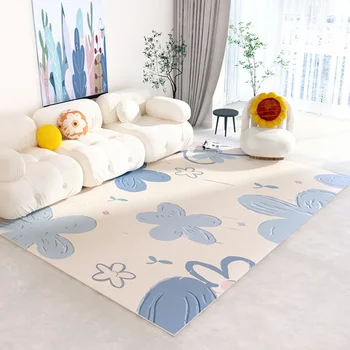 תוספות מינימליסטי פרח קישוט סלון שטיח מודרני ילדה חדר השינה ליד המיטה שטיח נורדי ללמוד גלימות רכות רכות השטיח - התמונה 2  