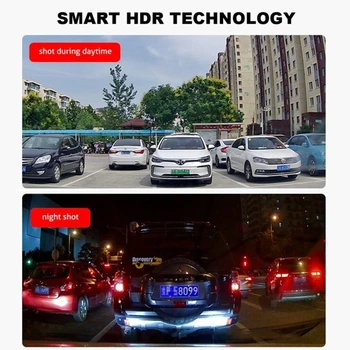 High-Definition רכב-מצלמת DVR כפול עדשה WiFi רחב זווית לילה מצלמת וידאו דיגיטלית חניה צג נהיגה מקליט - התמונה 2  
