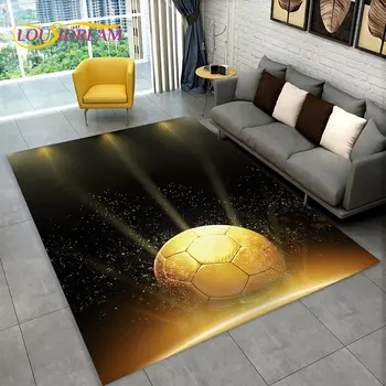 3D כדורגל מגרש כדורגל קריקטורה שטיח שטיח שטיח הסלון חדר השינה ספה חדר משחקים שטיחון תפאורה,ילד החלקה שטיח הרצפה - התמונה 2  