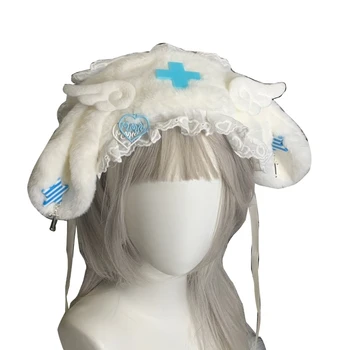 פאנק העוזרת Hairhoop קטיפה Hairband גותי תחפושת כיסוי הראש ילדה נקבה Cosplay מסיבת אביזרים ראש - התמונה 2  