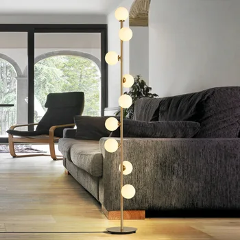 נורדי זכוכית מנורות זהב לופט סלון, חדר השינה, מיטת ספה עומד מינימליסטי בית עיצוב תאורה בסלון גופי - התמונה 2  