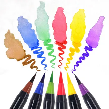 אמנות סמן 48 צבעים מברשת צבעי מים, עטים טושים עטים על ציור חוברות צביעה מנגה כתיבה וציוד לבית הספר מכשירי כתיבה - התמונה 2  