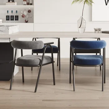 מינימליסטי משענת יד כיסאות חדר האוכל יוקרה נוח מנהלים ארגונומי כסא המתנה מרופד Cadeira ריהוט למטבח - התמונה 2  