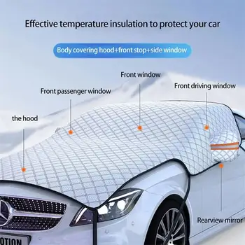 אוניברסלי לרכב כיסוי לעבות שמשת הרכב הוד להגן אנטי-כפור שמשיה Snowproof כיסוי מגן שמשת הרכב שמשיה - התמונה 2  