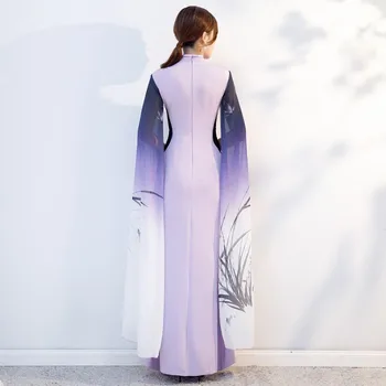 הונג הו נקבה רשמית 2023 שמלה חדשה סיני Cheongsam זמן רקמה סאטן שמלות לנשים - התמונה 2  