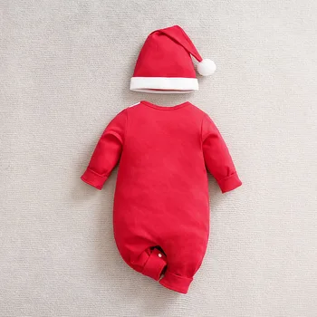 בנים ובנות אביב, סתיו סגנון חג המולד איל כותנה מודפסים נוח שרוול ארוך לתינוק בגד גוף לתינוק בגדים - התמונה 2  